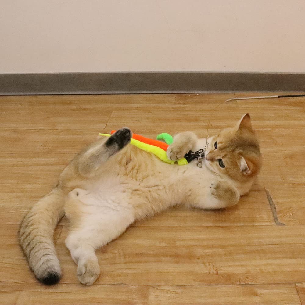 10-Pack Cat Worm Toys Interactive Cat Wand Replacement Refill Attachments