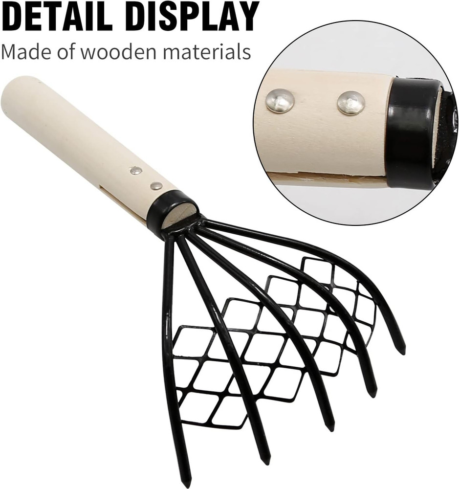 2 Pcs Claw Rake Clam Scraper Tool for Beach Clamming Claws Hand Rake Seafood She