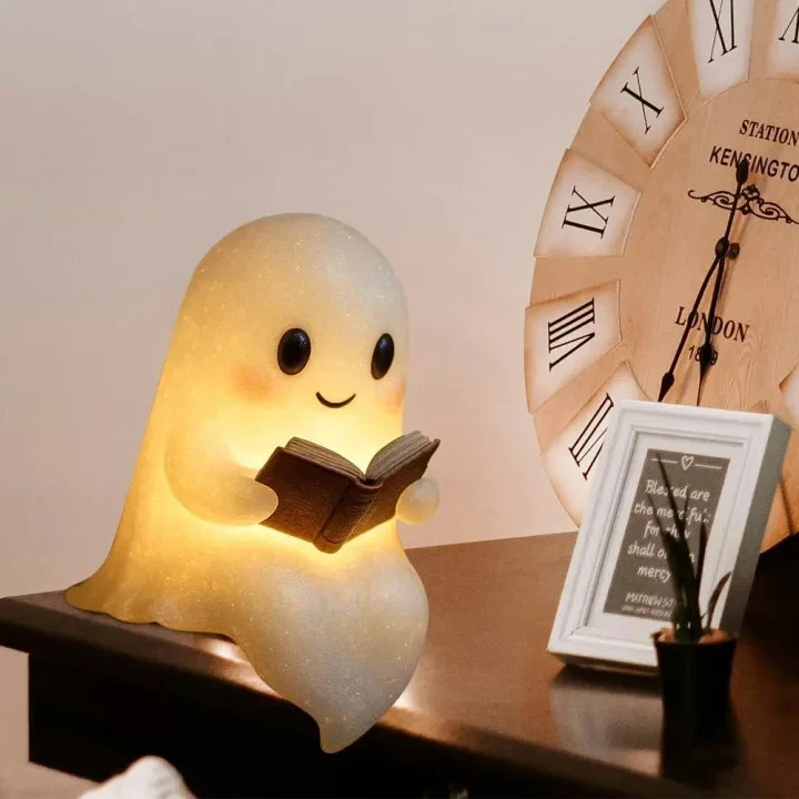 6" Ghost Reading Lamp, LED Halloween Night Light Decor Gift