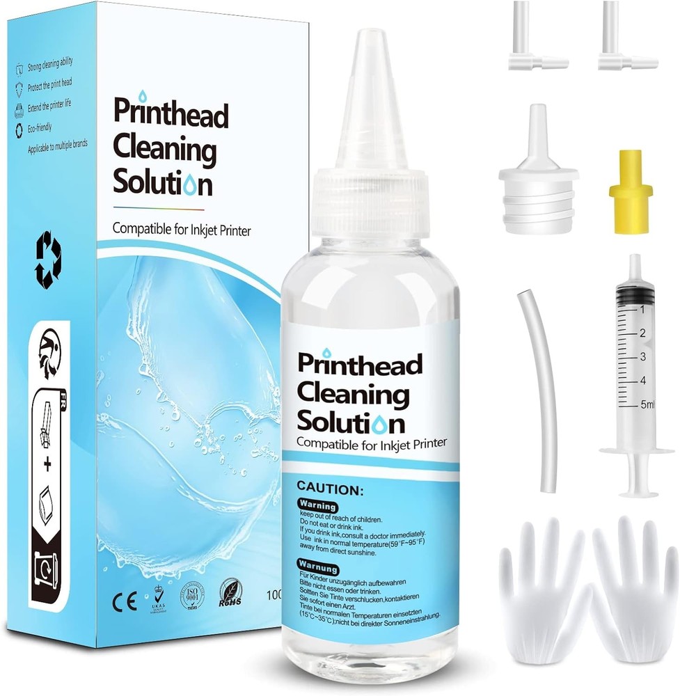 Printhead Cleaning Kit Inkjet Printers, Printer 100mL, Clear