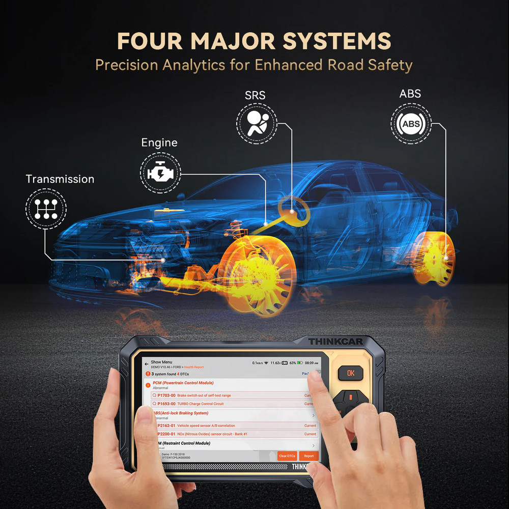 2025 Thinkscan 662 OBD2 Scanner ABS SRS Car Diagnostic Tool Fault Code Reader US