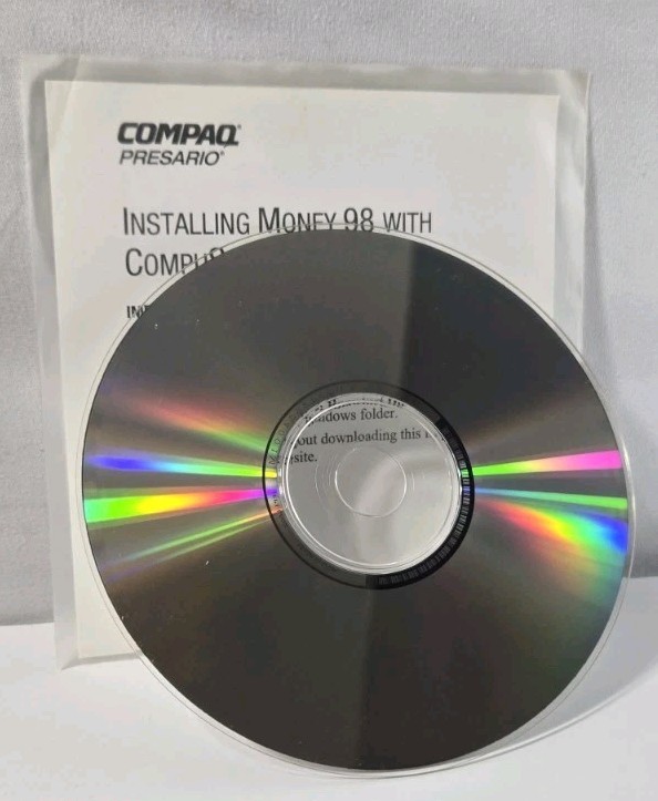 Microsoft Money 98 Vintage Basic PC Computer Disc No Product Key Required