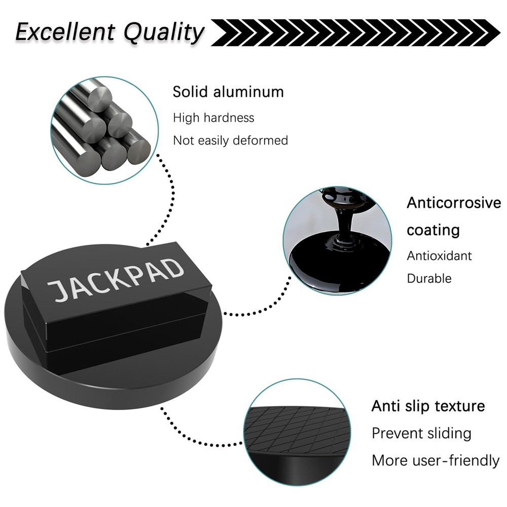 2 PCS Black Jack Pad Adapter Aluminium Replacement Fits BMW E82 E46 E90 E38