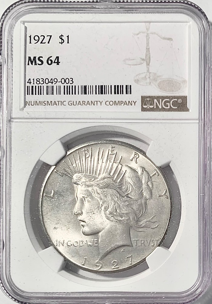 1927 Peace Silver Dollar NGC MS 64