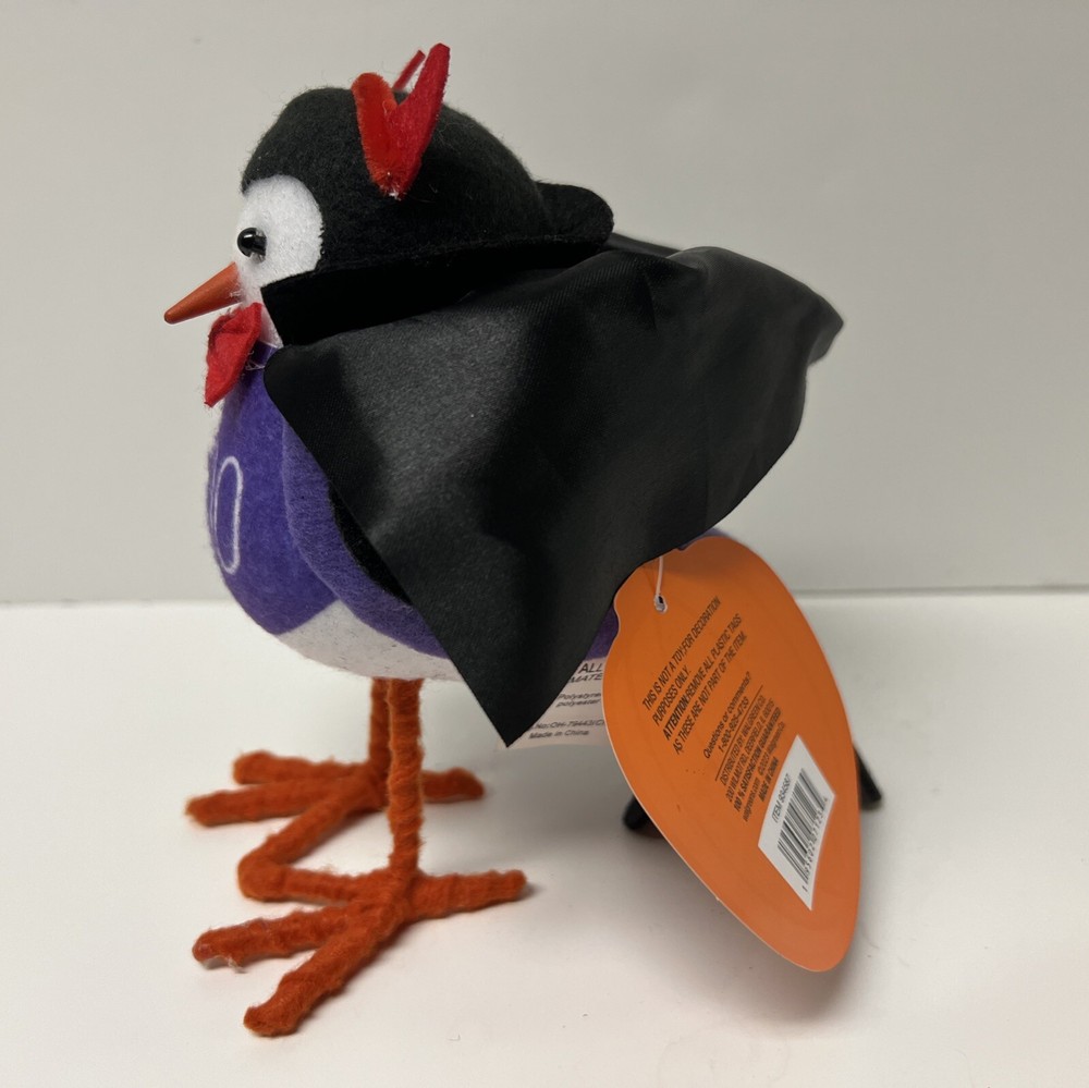 Bird Witch & Devil Vampire Birds With Tags - 2 Halloween Birds