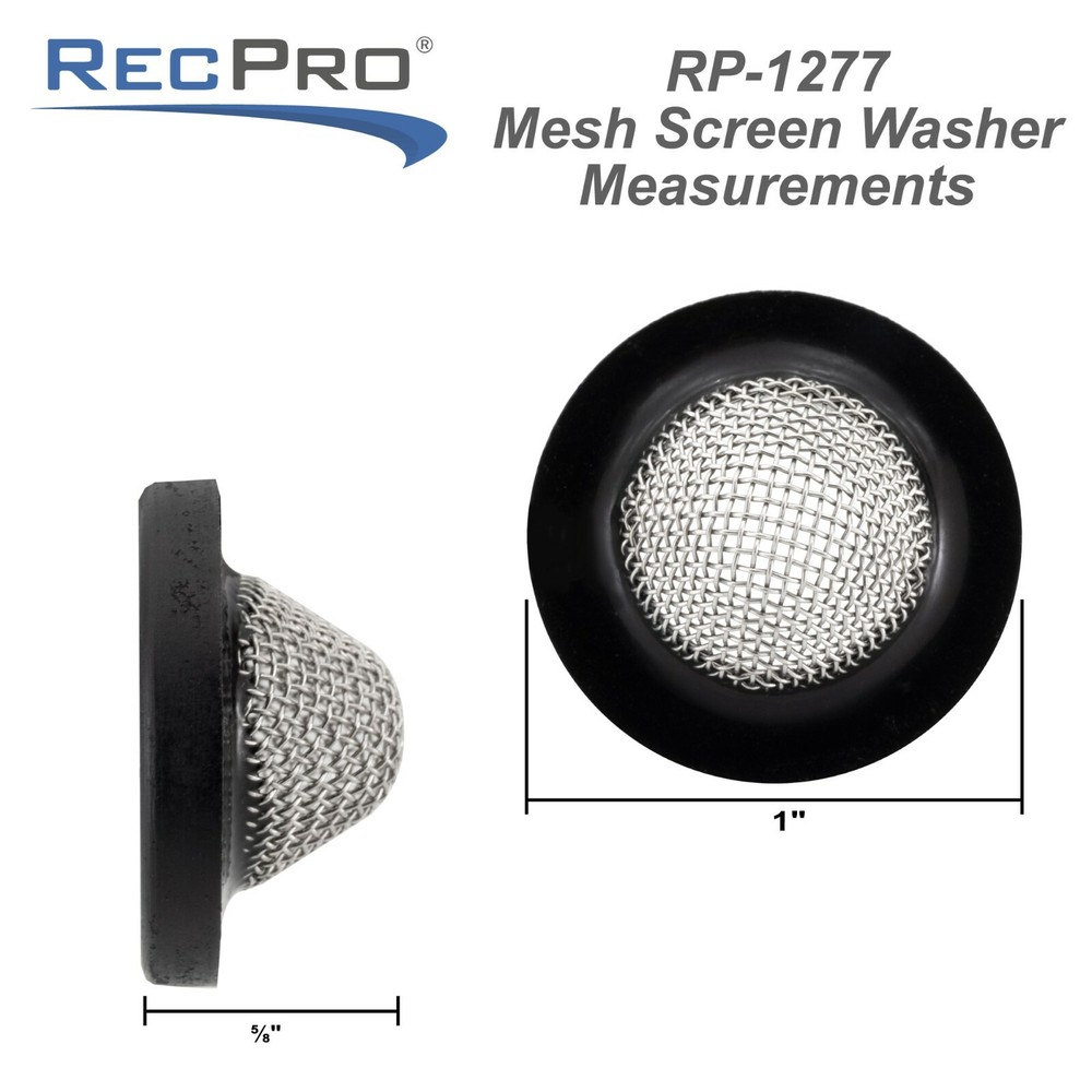RecPro 2 Pack RV Screen Washer 1" Fits City Water Fill Inlet/Rubber Hose