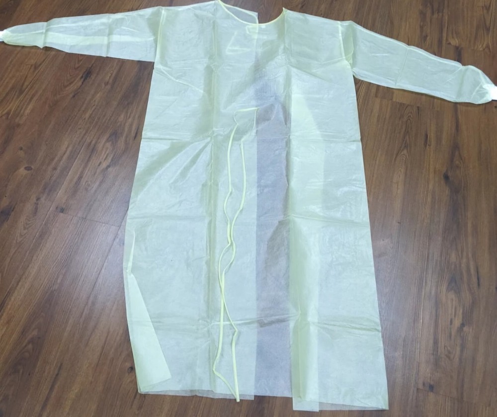 Isolation Gown, Yellow 1 Pack 10pcs
