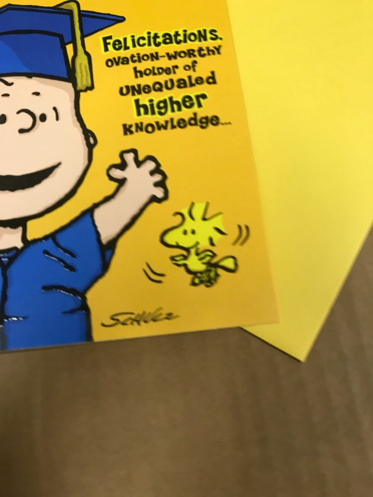 New Hallmark Peanuts Graduation Card With Envelope