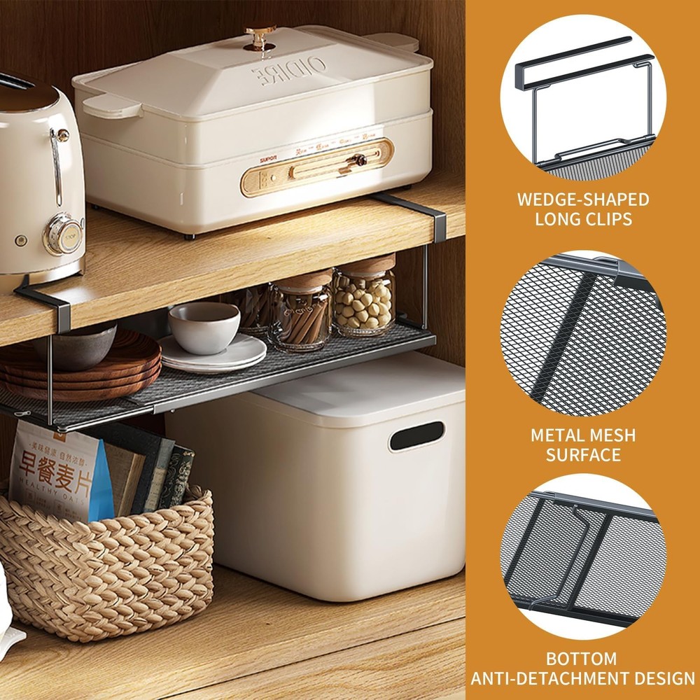 Expandable Hanging Under Shelf Storage Basket,Under Shelf Storage Basket Orga...