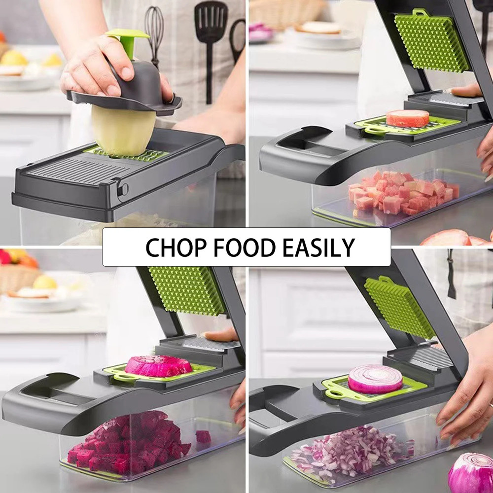 17-in-1 Vegetable Chopper - Multi-Function Kitchen Gadget with Container