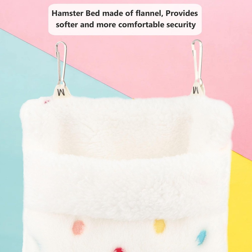 White Sugar Glider Sleeping Pouch Bag Warm Hamster Hammock Sack Small Pet