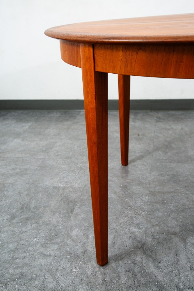 Mid Century Danish Dining Table Teak Round Square Expanding leaf Oval Denmark