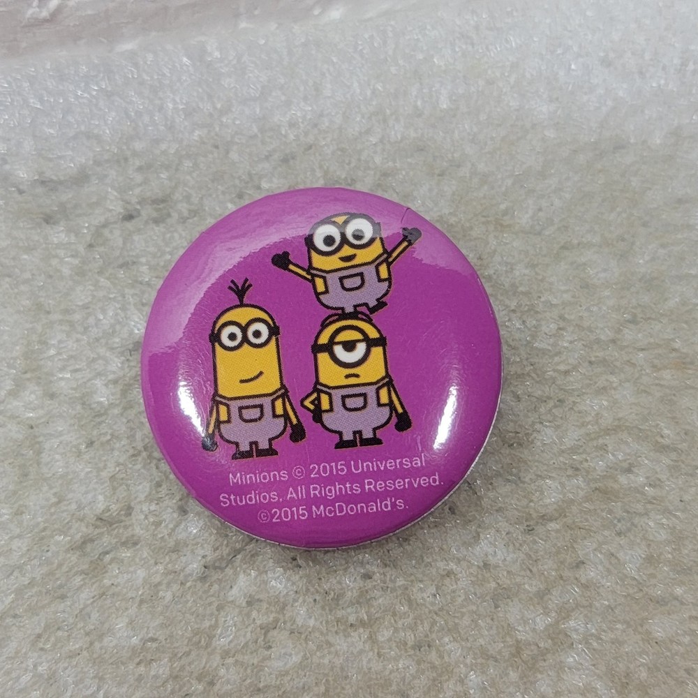 McDonald's Minions Pin 2015 Universal Studios Purple Backing