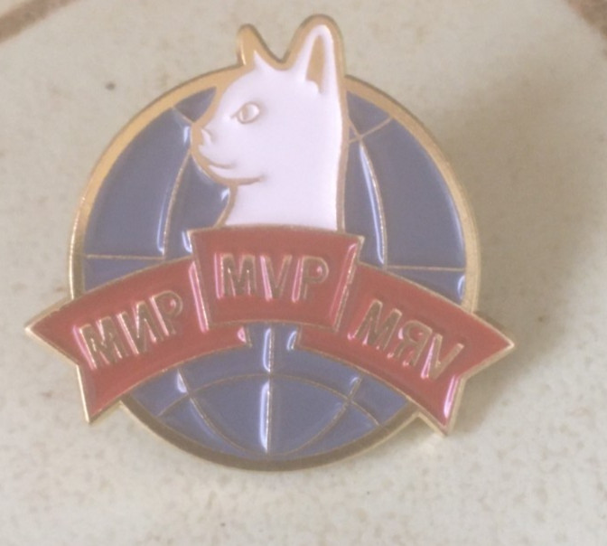RUSSIAN  SOVIET CCCP    PIN Cat BADGE  # myu
