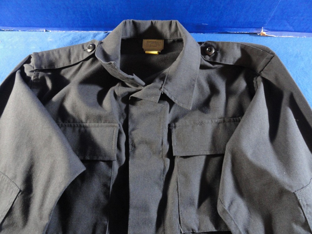 TRU-SPEC CAMOUFLAGE BDU 2 POCKET UNIFORM DARK BLUE BUTTON UP JACKET MEDIUM