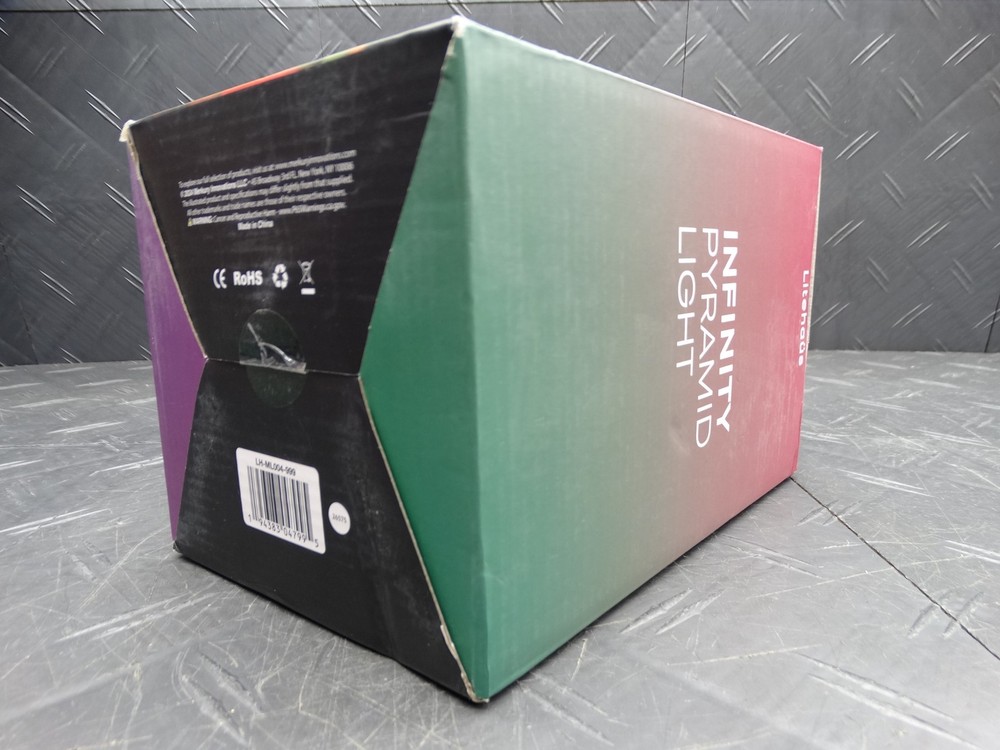 7.7 in. Iridescent Acrylic Indoor Infinity Table Light Pyramid