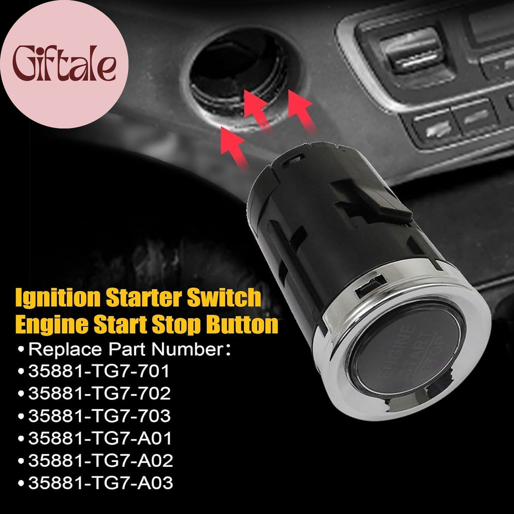 Ignition Starter Switch Engine Start Stop Button Compatible with Honda Pilot Rid