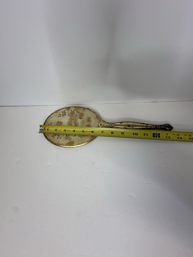 Vintage Hand Mirror Gold Tone