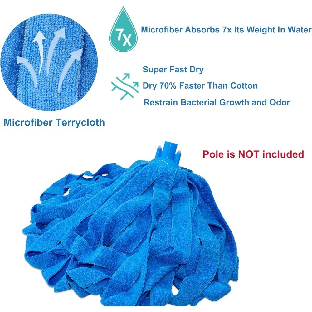 Microfiber Cloth String Mop Head Refill Loop End Screw On Compatible with