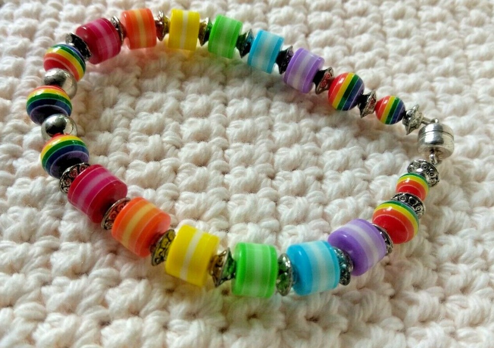 Bracelet / Rainbow Beaded Bracelet / Great Gift