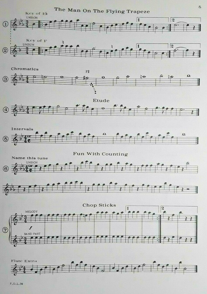 First Division Band Method, Part Two - For Flute, By Fred Weber