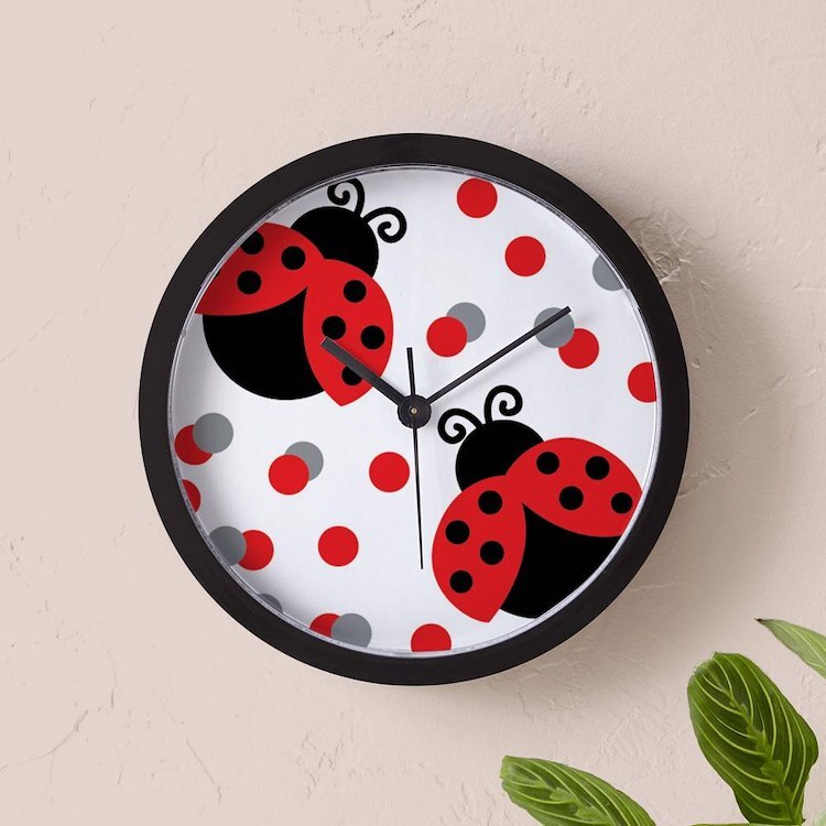 CafePress LADYBUG DUO 10" Wall Clock (1321546275)