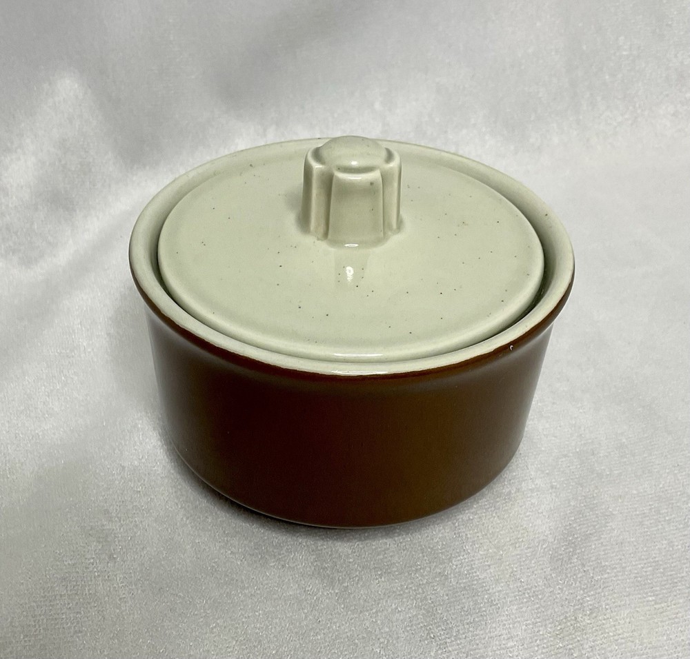 Brown & Ivory Sugar Bowl with Lid