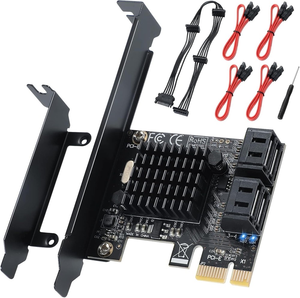 Versatile PCI-Express 4-Port SATA Controller for SSD/HDD - Ideal for Power Users