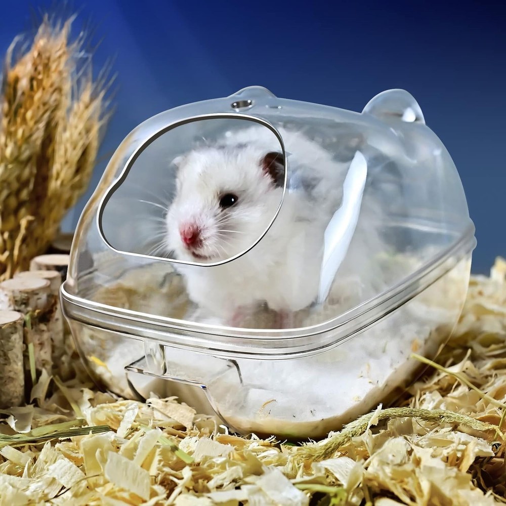 Compact Hamster Sand Bath Container - Easy to Clean, Detachable Design (S)