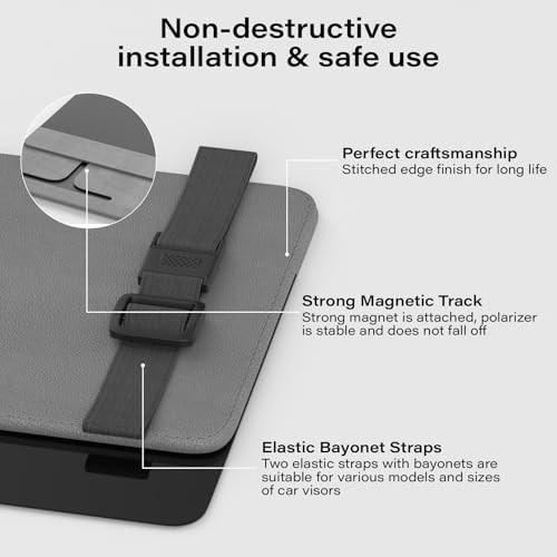 Polarized Car Sun Visor Extender, Upgraded Polarized Extender Sun Blocker GREY