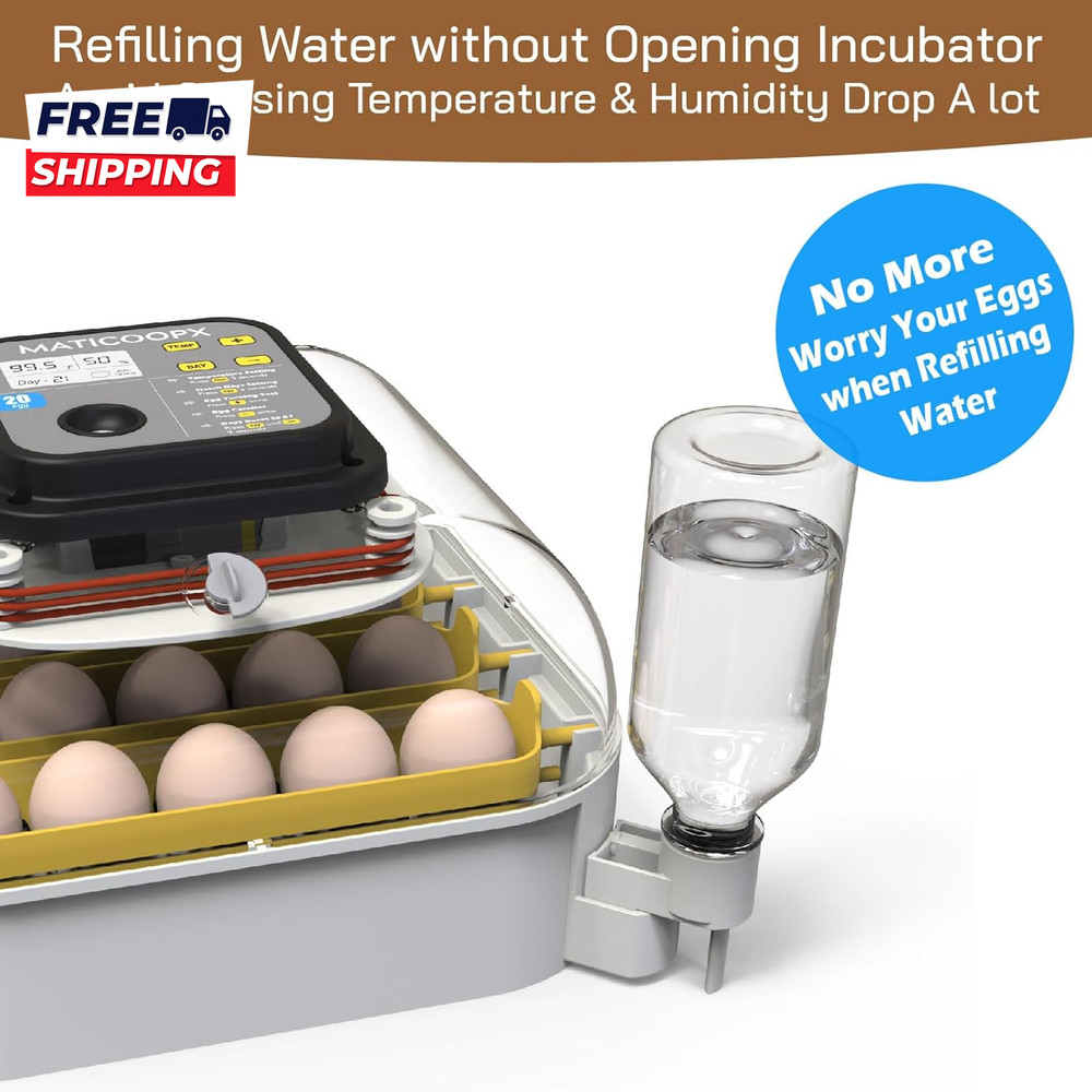 20 Egg Incubator with Humidity Display Egg Candler Automatic Egg Turner