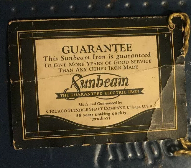 ANTIQUE PORTABLE SUNBEAM ELECTRIC IRON.