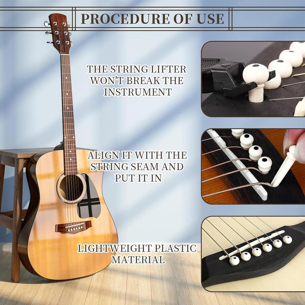 Acoustic Guitar Bridge Pins and Puller