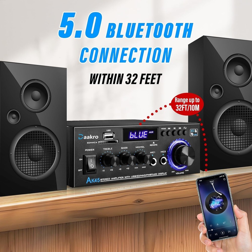 Portable Wireless Bluetooth Amplifier