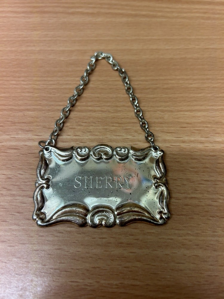Metal Decanter Tags Vodka Scotch Sherry