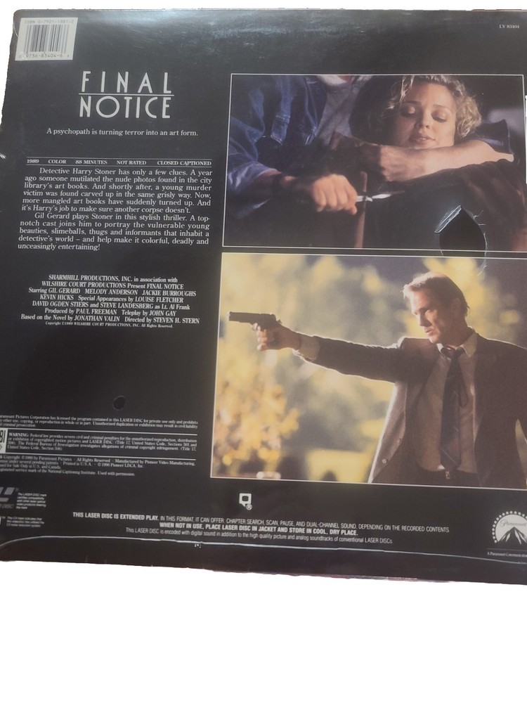 Final Notice (Laserdisc) 1991 NEW SEALED MINT
