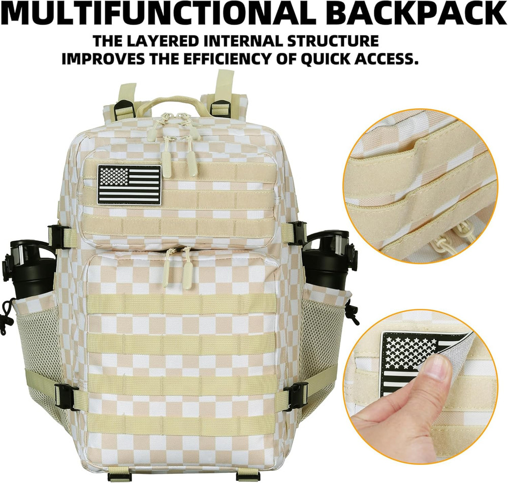 45L Tactical Assault Backpack 3 Day Assault Pack with Molle Waterproof Backpack