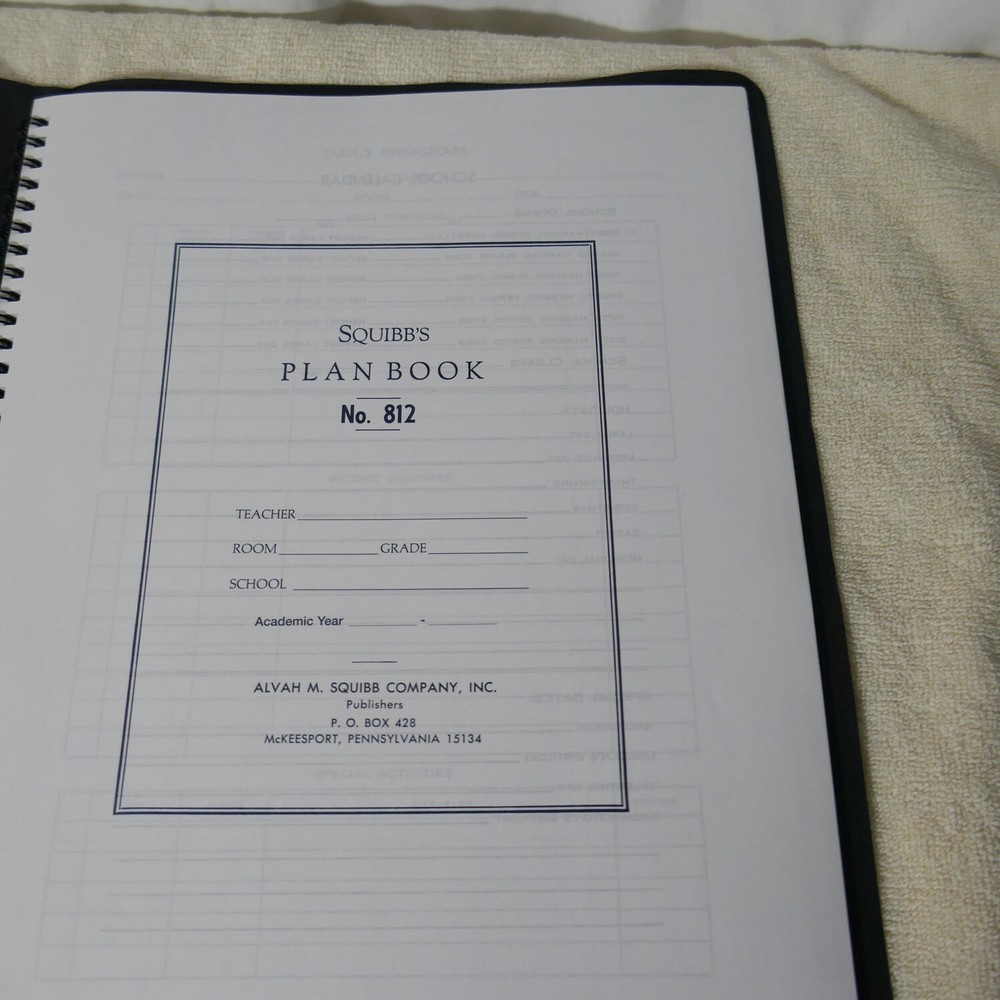 SQUIBB'S Lesson Plan Book No. 812 Maroon