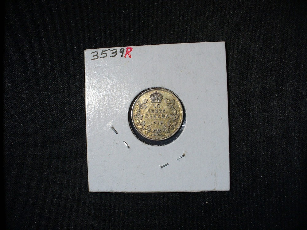 Silver Canada 1918 10 Cents Coin