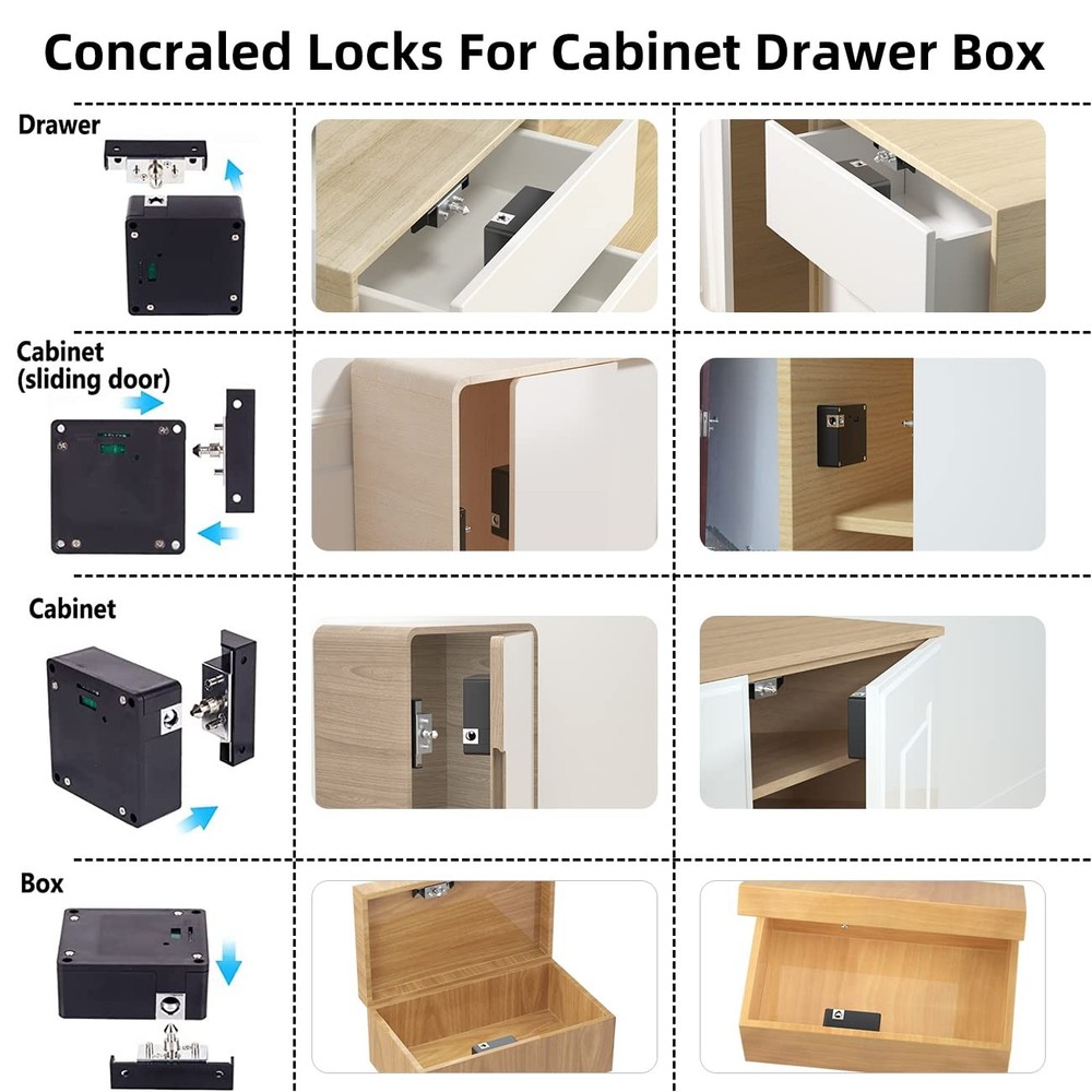 Rixiang RFID Electronic Cabinet Lock Hidden DIY Magnetic Lock,