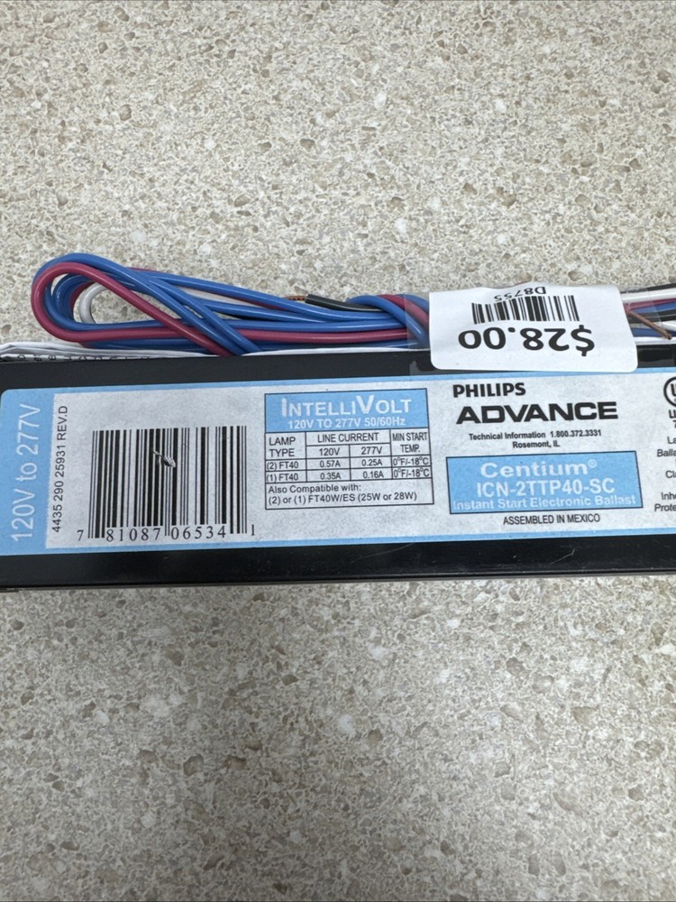 Philips Advance ICN-2TTP-40-SC Fluorescent Ballast