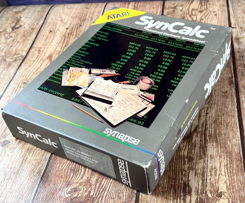 Vintage SYNAPSE SynCalc Advanced Electronic Spreadsheet Software for ATARI
