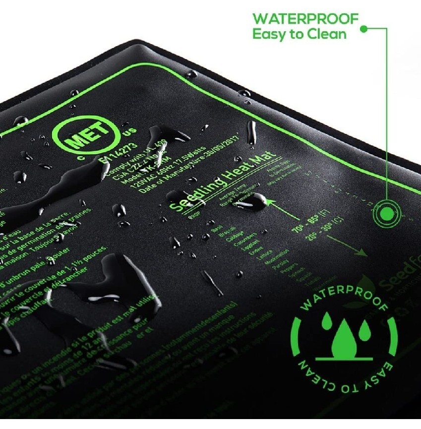 MET Certified Seedling Heat Mat, Seedfactor Waterproof Durable Germination...
