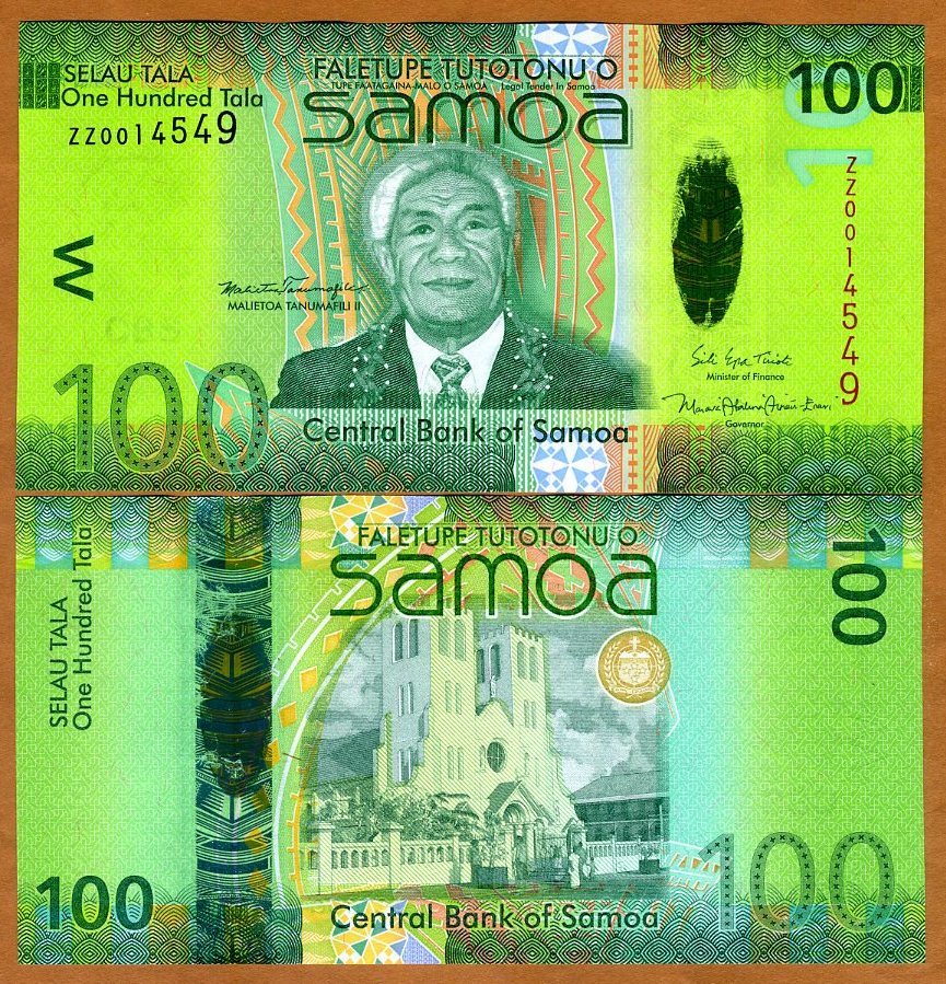Western Samoa, 100 Tala, ND (2017), P-43r, UNC ZZ-REPLACEMENT