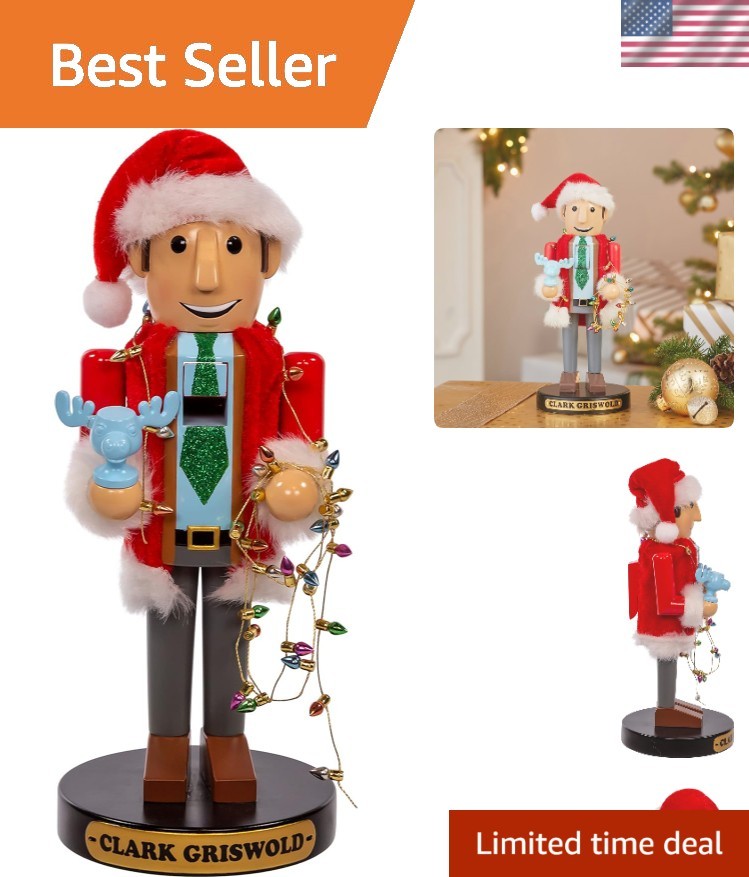 Officially Licensed 10-Inch Clark Griswold Nutcracker - Classic Holiday Accent