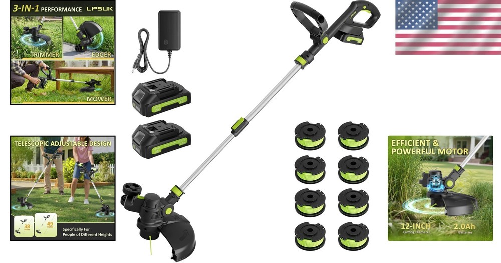 Fast Charging 20V Weed Eater with 2 Batteries;/