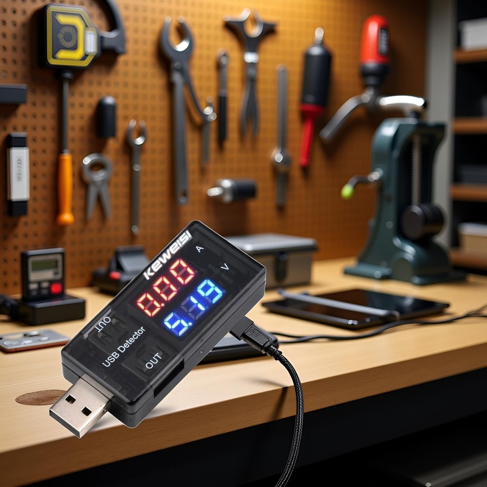 USB Power Meter, USB Current Meter, 3-9V 0-5A Voltage Tester Multimeter, LCD ...