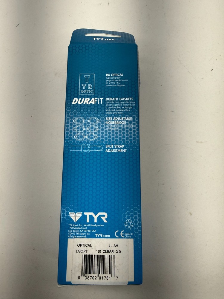 TYR Active Corrective Optical Performance Goggle (Clear, Size-3.0)