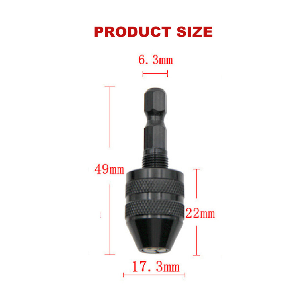 Quick Change Drill Chuck Conversion Adapter 1/4" Hex Shank Keyless Drill Bit