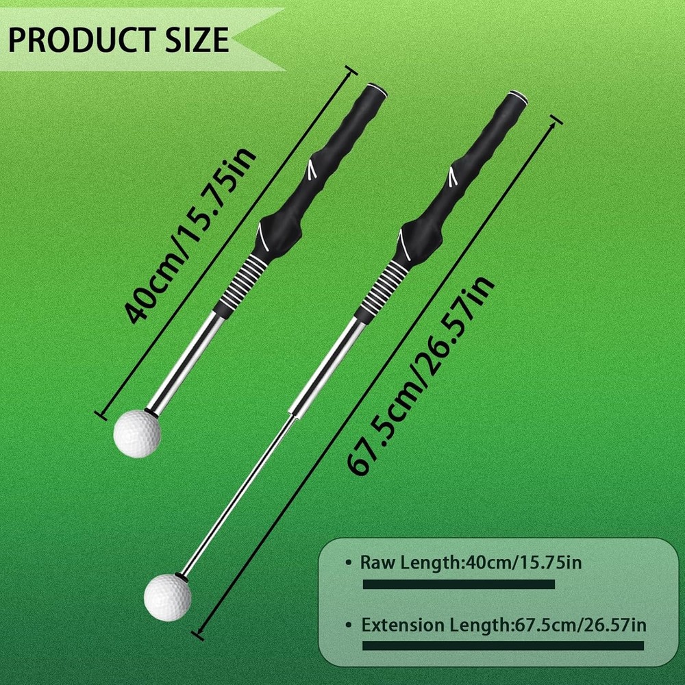 Retractable Golf Swing Trainer, Golf Training Aid and Grip Trainer with Click Fe